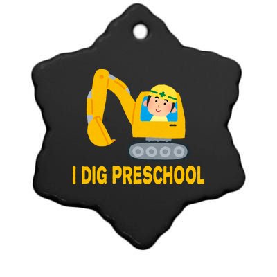 I Dig Preschool Bulldozer Ceramic Star Ornament