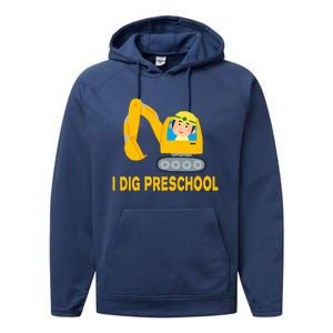 I Dig Preschool Bulldozer Performance Fleece Hoodie