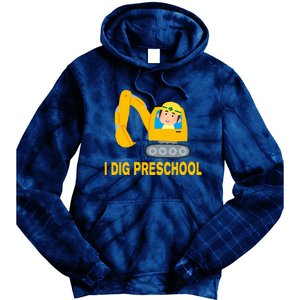 I Dig Preschool Bulldozer Tie Dye Hoodie