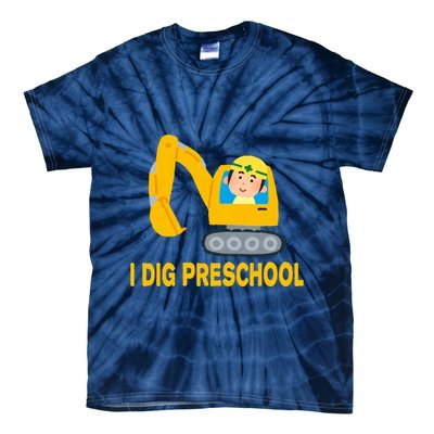 I Dig Preschool Bulldozer Tie-Dye T-Shirt