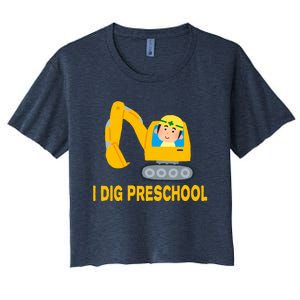 I Dig Preschool Bulldozer Women's Crop Top Tee