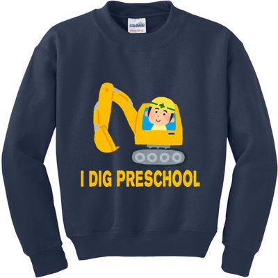 I Dig Preschool Bulldozer Kids Sweatshirt