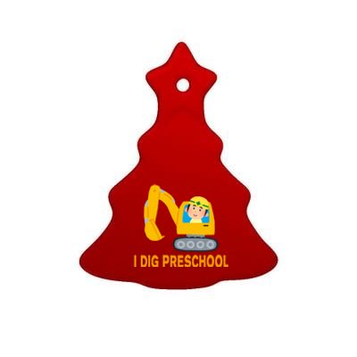 I Dig Preschool Bulldozer Ceramic Tree Ornament