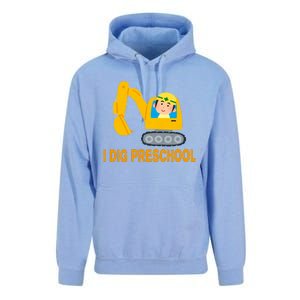 I Dig Preschool Bulldozer Unisex Surf Hoodie