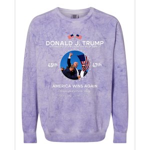 Inauguration Day President Donald Trump Won 2025 Colorblast Crewneck Sweatshirt