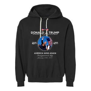 Inauguration Day President Donald Trump Won 2025 Garment-Dyed Fleece Hoodie