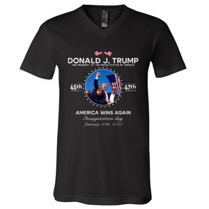 Inauguration Day President Donald Trump Won 2025 V-Neck T-Shirt