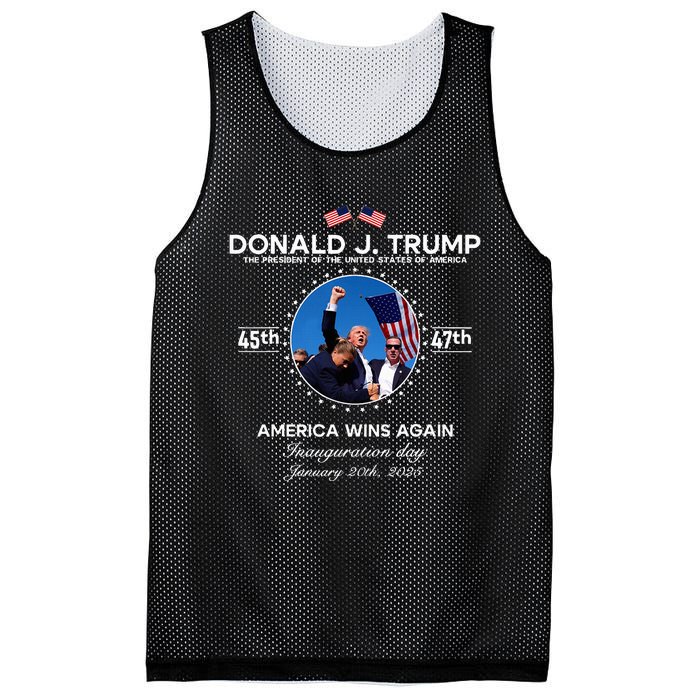 Inauguration Day President Donald Trump Won 2025 Mesh Reversible Basketball Jersey Tank