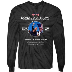 Inauguration Day President Donald Trump Won 2025 Tie-Dye Long Sleeve Shirt