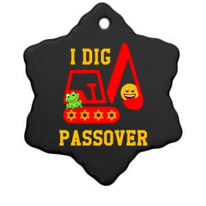 I Dig Passover Excavator Construction Pesach Matzah Frogs Ceramic Star Ornament