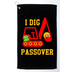 I Dig Passover Excavator Construction Pesach Matzah Frogs Platinum Collection Golf Towel