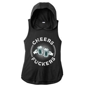 Irish Drinking Quote Cheers Fuckers Funny St Patricks Day Ladies PosiCharge Tri-Blend Wicking Draft Hoodie Tank