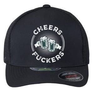 Irish Drinking Quote Cheers Fuckers Funny St Patricks Day Flexfit Unipanel Trucker Cap