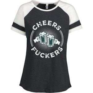 Irish Drinking Quote Cheers Fuckers Funny St Patricks Day Enza Ladies Jersey Colorblock Tee