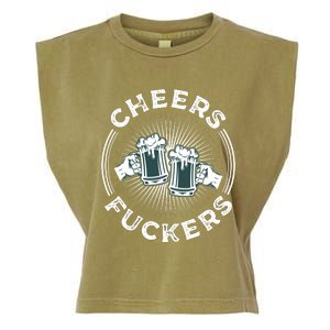 Irish Drinking Quote Cheers Fuckers Funny St Patricks Day Garment-Dyed Women's Muscle Tee