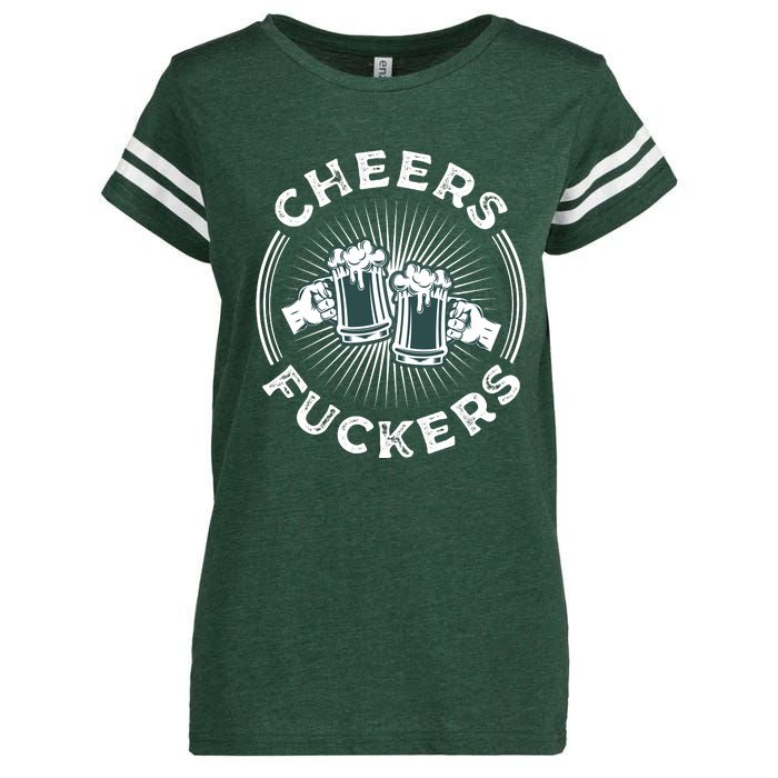 Irish Drinking Quote Cheers Fuckers Funny St Patricks Day Enza Ladies Jersey Football T-Shirt