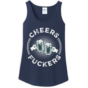 Irish Drinking Quote Cheers Fuckers Funny St Patricks Day Ladies Essential Tank