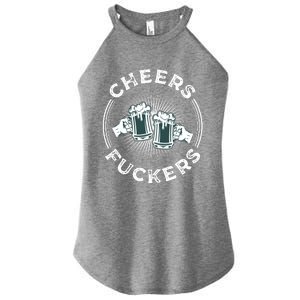 Irish Drinking Quote Cheers Fuckers Funny St Patricks Day Women's Perfect Tri Rocker Tank