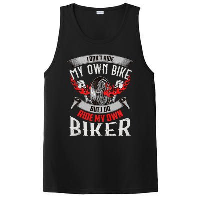 I Dont Ride My Own Bike Biker Chick Wife Red Motorcycle PosiCharge Competitor Tank