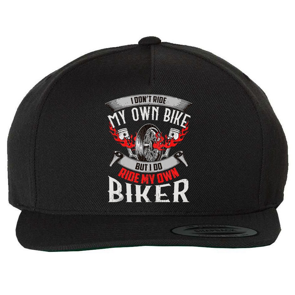 I Dont Ride My Own Bike Biker Chick Wife Red Motorcycle Wool Snapback Cap