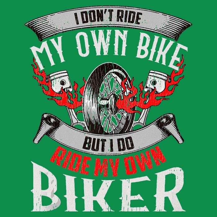 I Dont Ride My Own Bike Biker Chick Wife Red Motorcycle V-Neck T-Shirt