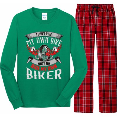 I Dont Ride My Own Bike Biker Chick Wife Red Motorcycle Long Sleeve Pajama Set