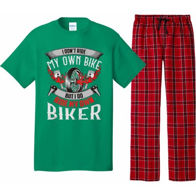 I Dont Ride My Own Bike Biker Chick Wife Red Motorcycle Pajama Set