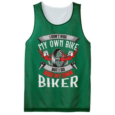 I Dont Ride My Own Bike Biker Chick Wife Red Motorcycle Mesh Reversible Basketball Jersey Tank