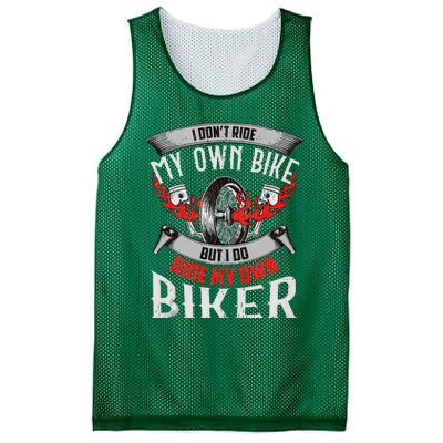 I Dont Ride My Own Bike Biker Chick Wife Red Motorcycle Mesh Reversible Basketball Jersey Tank