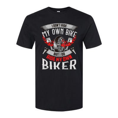 I Dont Ride My Own Bike Biker Chick Wife Red Motorcycle Softstyle CVC T-Shirt