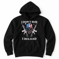 I Dont Run I Reload Gun Rights AR 15 Skull American Flag Hoodie