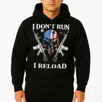 I Dont Run I Reload Gun Rights AR 15 Skull American Flag Hoodie