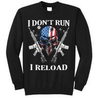I Dont Run I Reload Gun Rights AR 15 Skull American Flag Sweatshirt