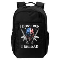 I Dont Run I Reload Gun Rights AR 15 Skull American Flag Backpack