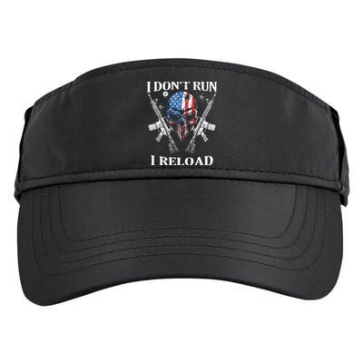 I Dont Run I Reload Gun Rights AR 15 Skull American Flag Adult Drive Performance Visor