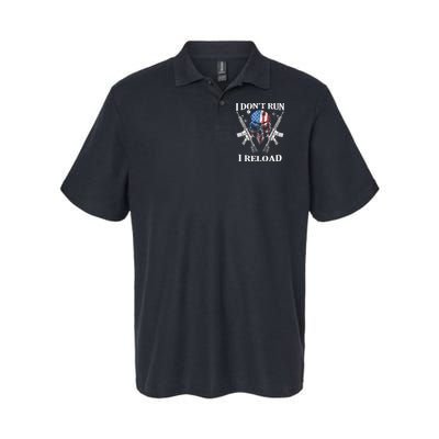 I Dont Run I Reload Gun Rights AR 15 Skull American Flag Polo
