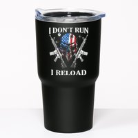 I Dont Run I Reload Gun Rights AR 15 Skull American Flag Tumbler