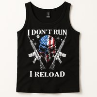 I Dont Run I Reload Gun Rights AR 15 Skull American Flag Tank Top