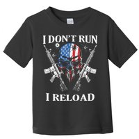 I Dont Run I Reload Gun Rights AR 15 Skull American Flag Toddler T-Shirt