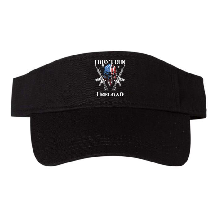 I Dont Run I Reload Gun Rights AR 15 Skull American Flag Visor