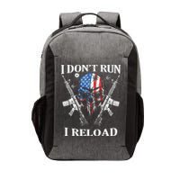 I Dont Run I Reload Gun Rights AR 15 Skull American Flag Vector Backpack