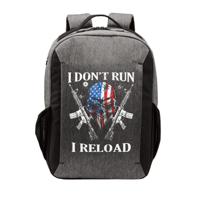 I Dont Run I Reload Gun Rights AR 15 Skull American Flag Vector Backpack