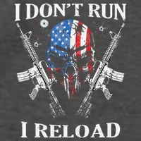 I Dont Run I Reload Gun Rights AR 15 Skull American Flag Vector Backpack