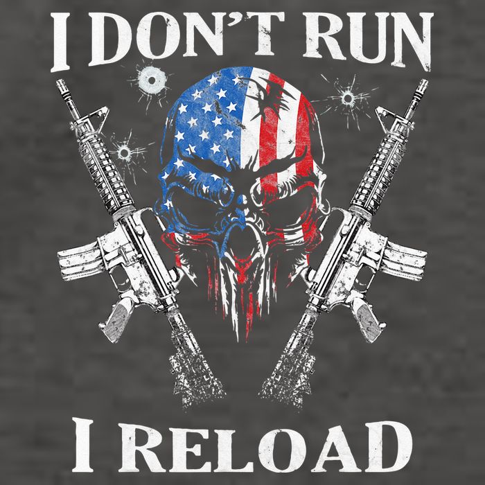 I Dont Run I Reload Gun Rights AR 15 Skull American Flag Vector Backpack