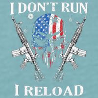 I Dont Run I Reload Gun Rights AR 15 Skull American Flag Sueded Cloud Jersey T-Shirt