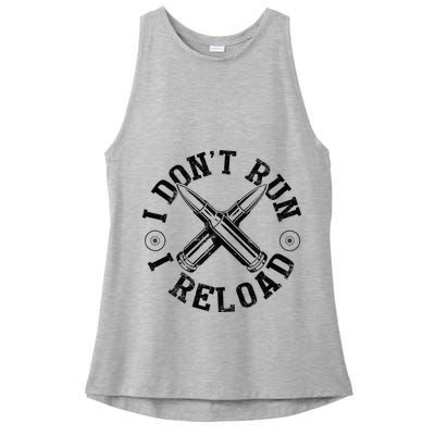 I DonT Run I Reload Gun Rights American Flag Patriots Back Ladies PosiCharge Tri-Blend Wicking Tank