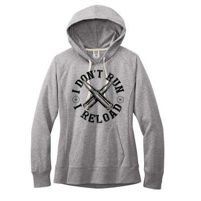 I DonT Run I Reload Gun Rights American Flag Patriots Back Women's Fleece Hoodie