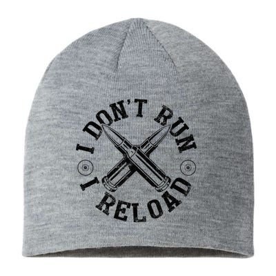 I DonT Run I Reload Gun Rights American Flag Patriots Back Sustainable Beanie