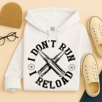 I DonT Run I Reload Gun Rights American Flag Patriots Back Hoodie