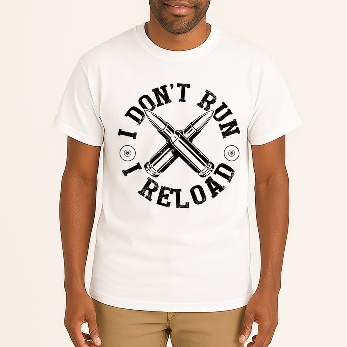 I DonT Run I Reload Gun Rights American Flag Patriots Back Tall T-Shirt